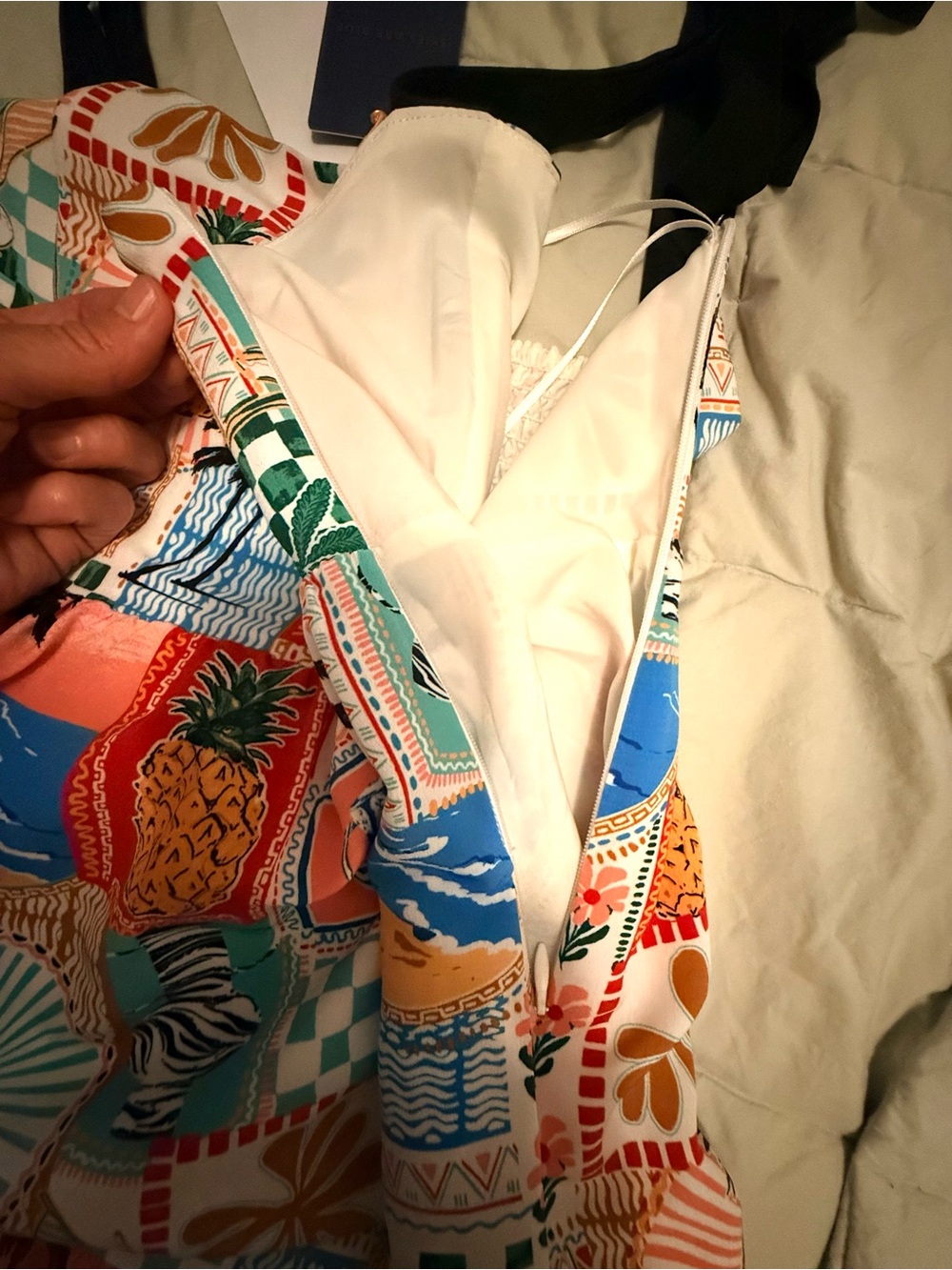 Skies Are Blue Citrus Sway Tropical Patchwork Tiered Maxi Dress - Size S  NWT - Picture 14 of 16